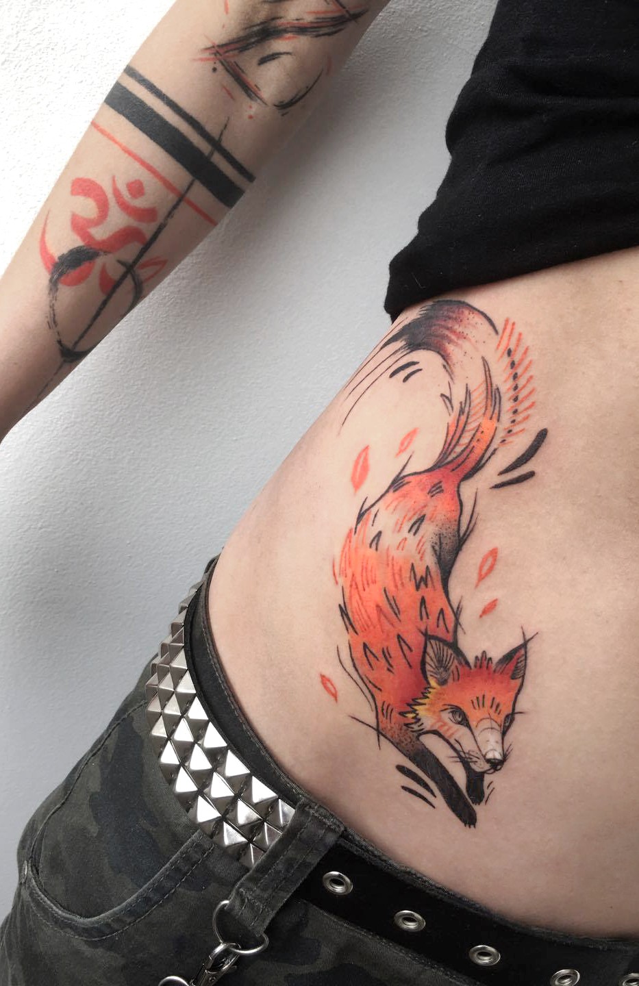 liška tetování, tetování Frýdek. grafický styl